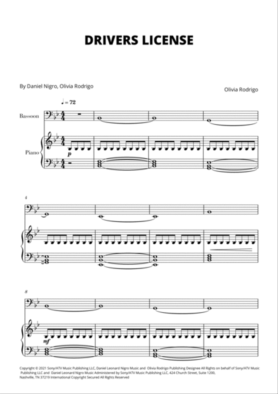 Drivers License Drivers License Small Ensemble scores gallery preview page 1