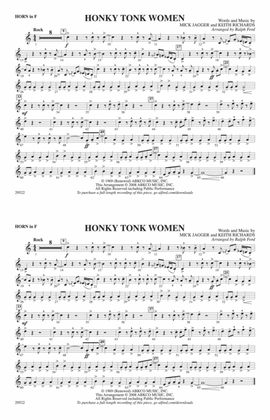Honky Tonk Women: 1st F Horn