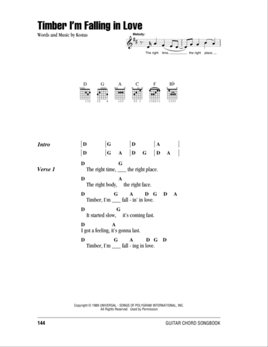 Timber I'm Falling In Love Acoustic Guitar scores gallery preview page 1