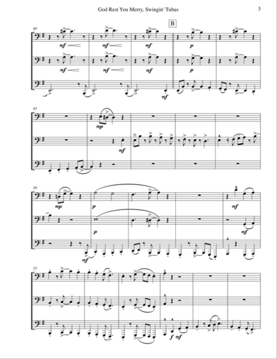 Gentlemen (Tuba Trio), God Rest You Merry Brass Trio scores gallery preview page 3
