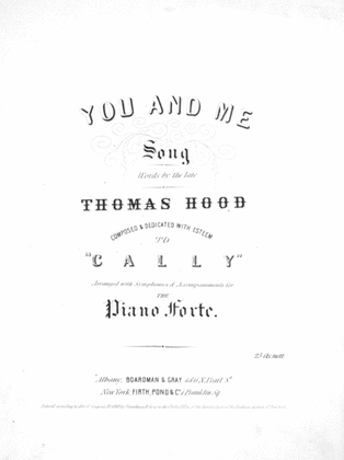 Book cover for You and Me. Song