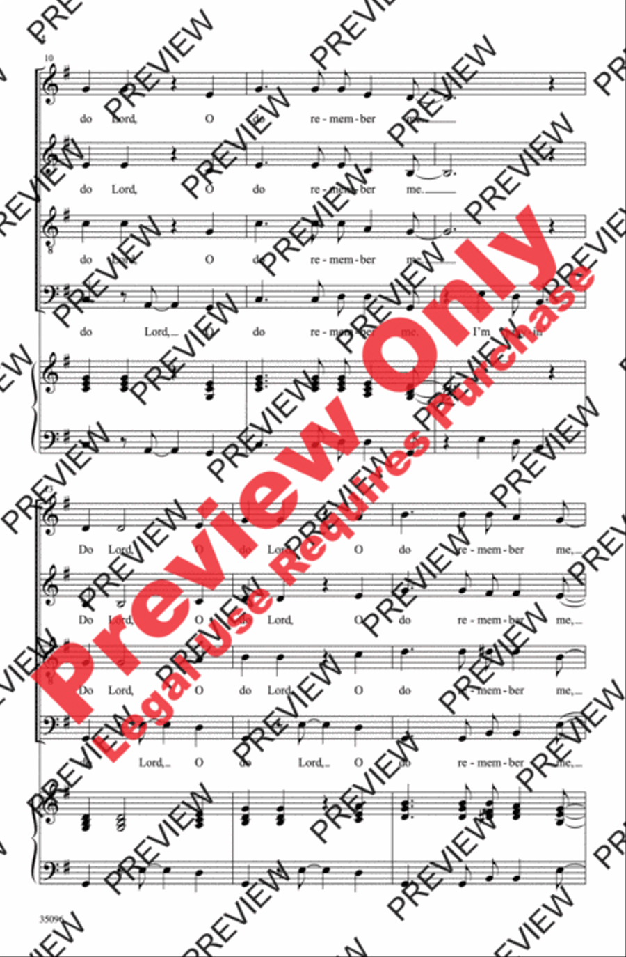 Do Lord, Remember Me Do Lord, Remember Me 4-Part scores gallery preview page 4
