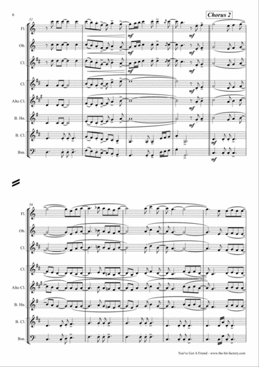 You've Got A Friend Woodwind Trio scores gallery preview page 6