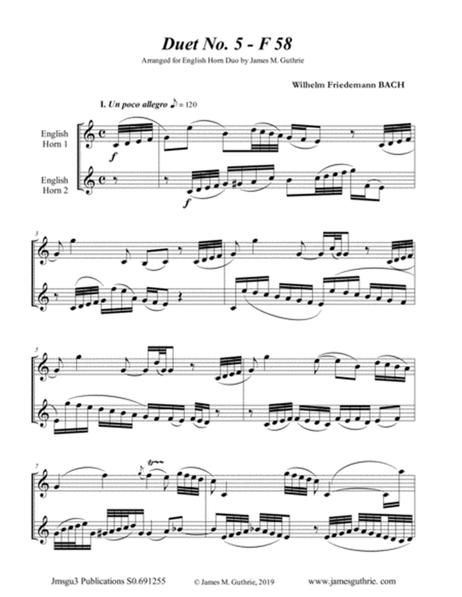 WF Bach: Duet No. 5 for English Horn Duo image number null