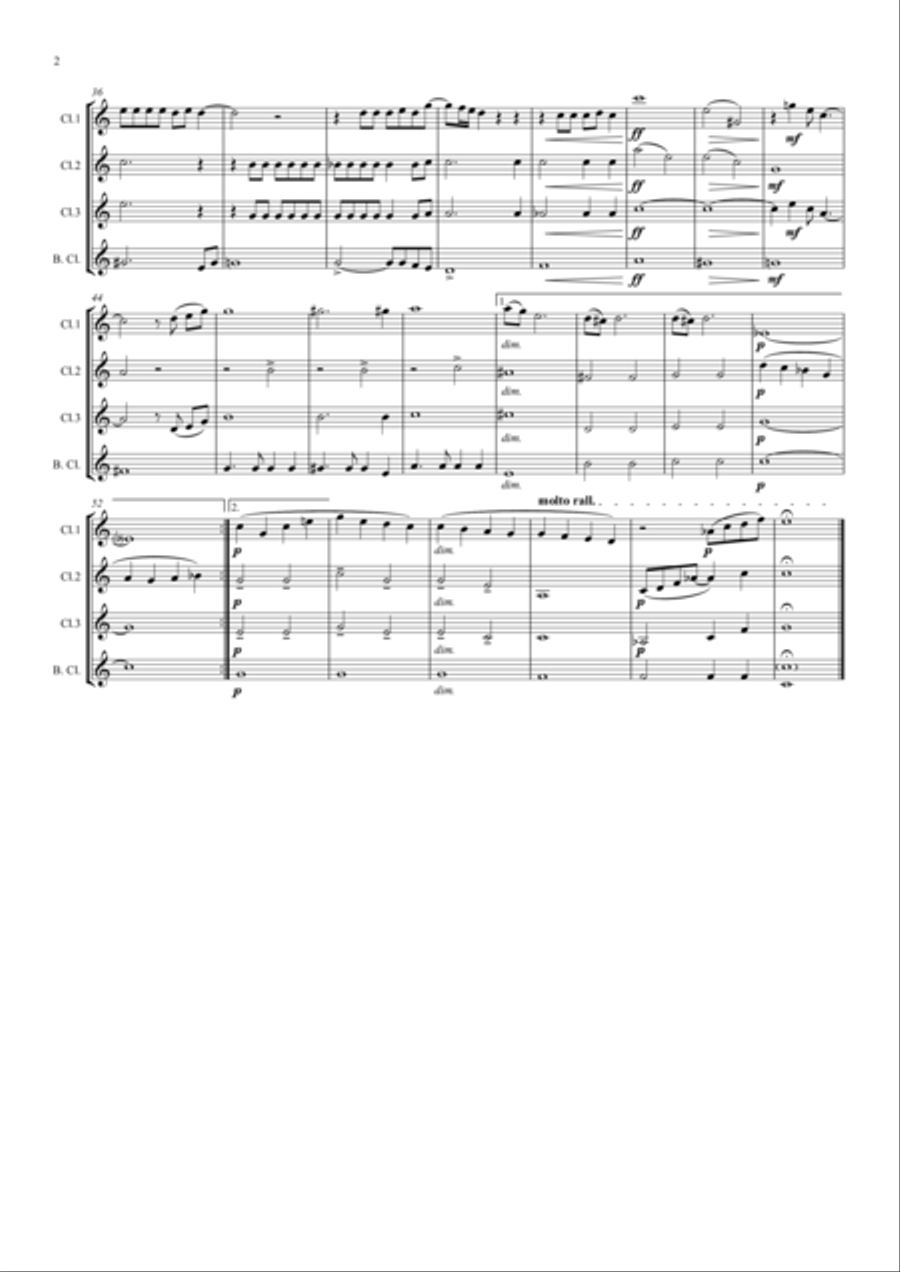 Life On Mars Clarinet Quartet scores gallery preview page 2