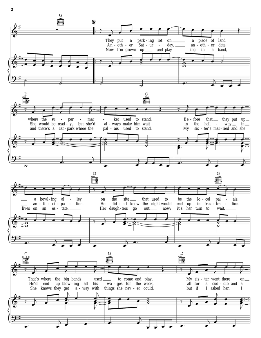 Come Dancing Come Dancing Piano, Vocal, Guitar scores gallery preview page 2