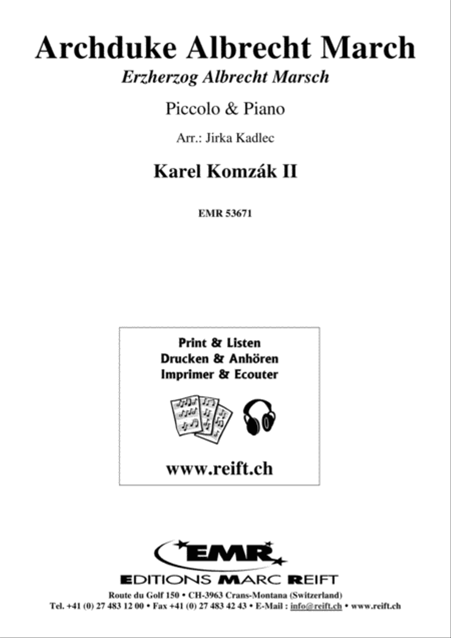 Archduke Albrecht March Archduke Albrecht March Piccolo scores gallery preview page 1
