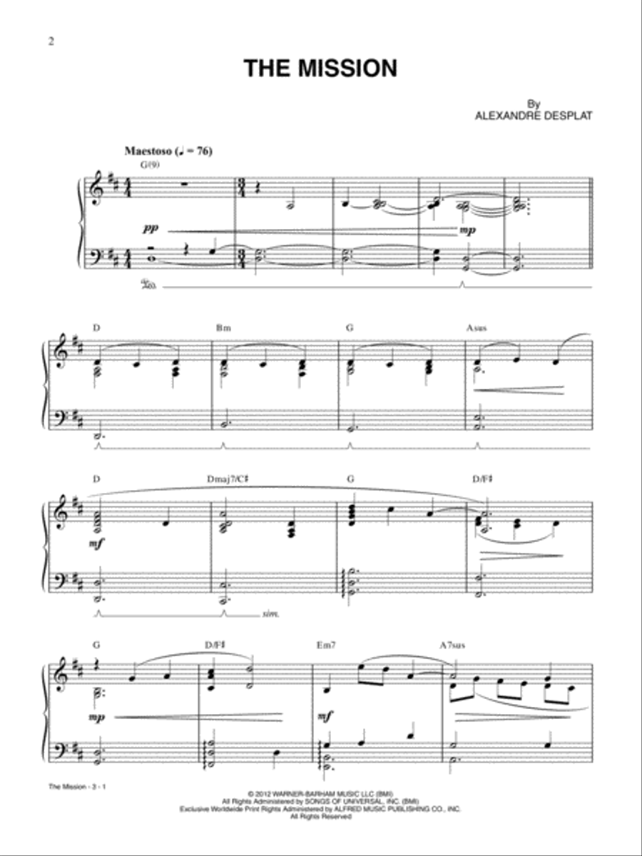 Argo -- Sheet Music Selections from the Original Motion Picture Soundtrack Piano Solo scores gallery preview page 2