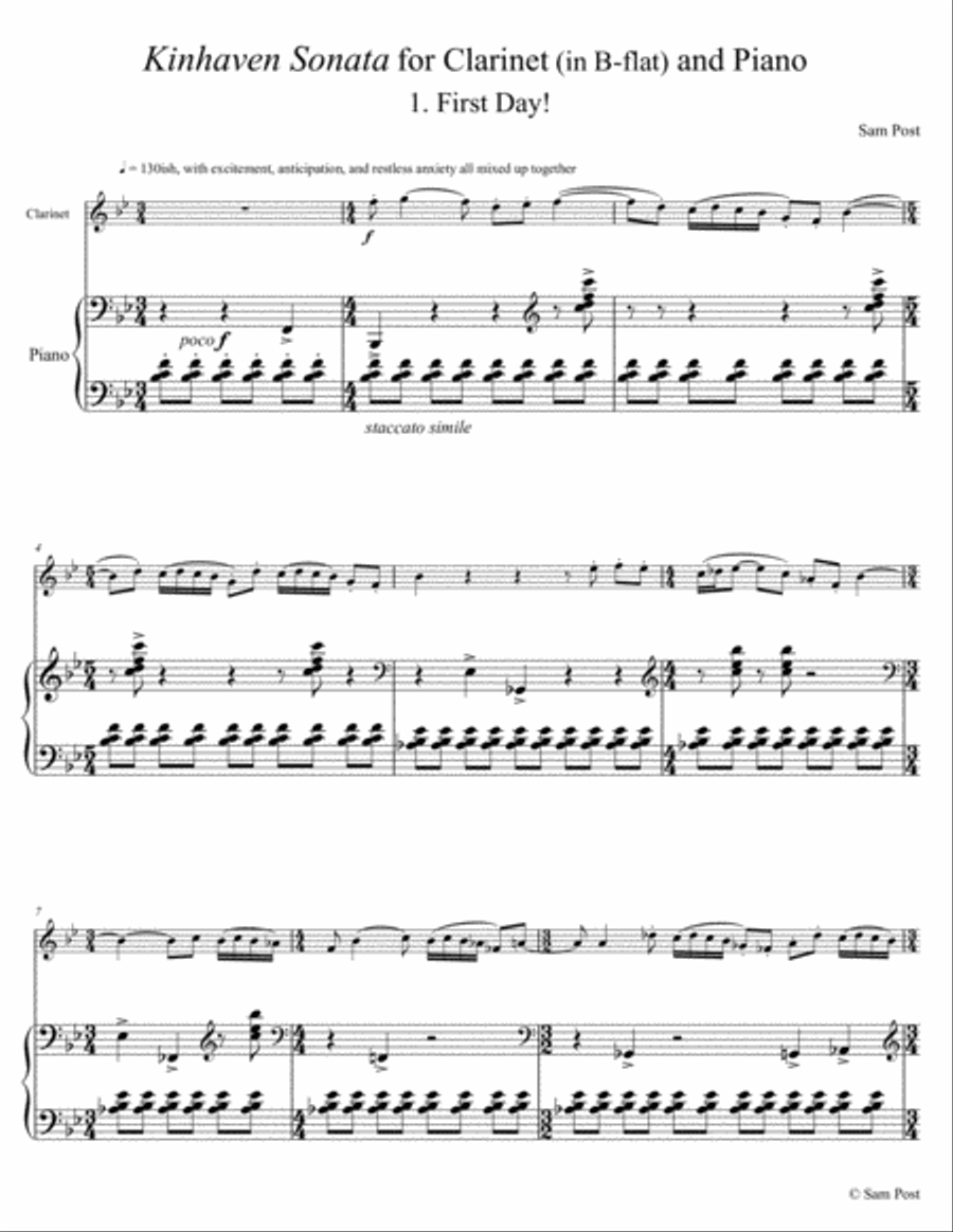 Kinhaven Sonata for clarinet and piano, op. 16 Woodwind Duet scores gallery preview page 2