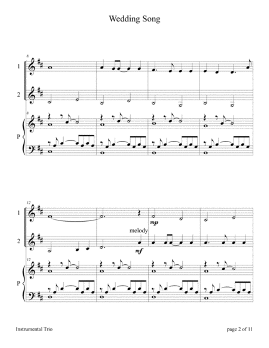 Wedding Song (There Is Love) String Duet scores gallery preview page 2