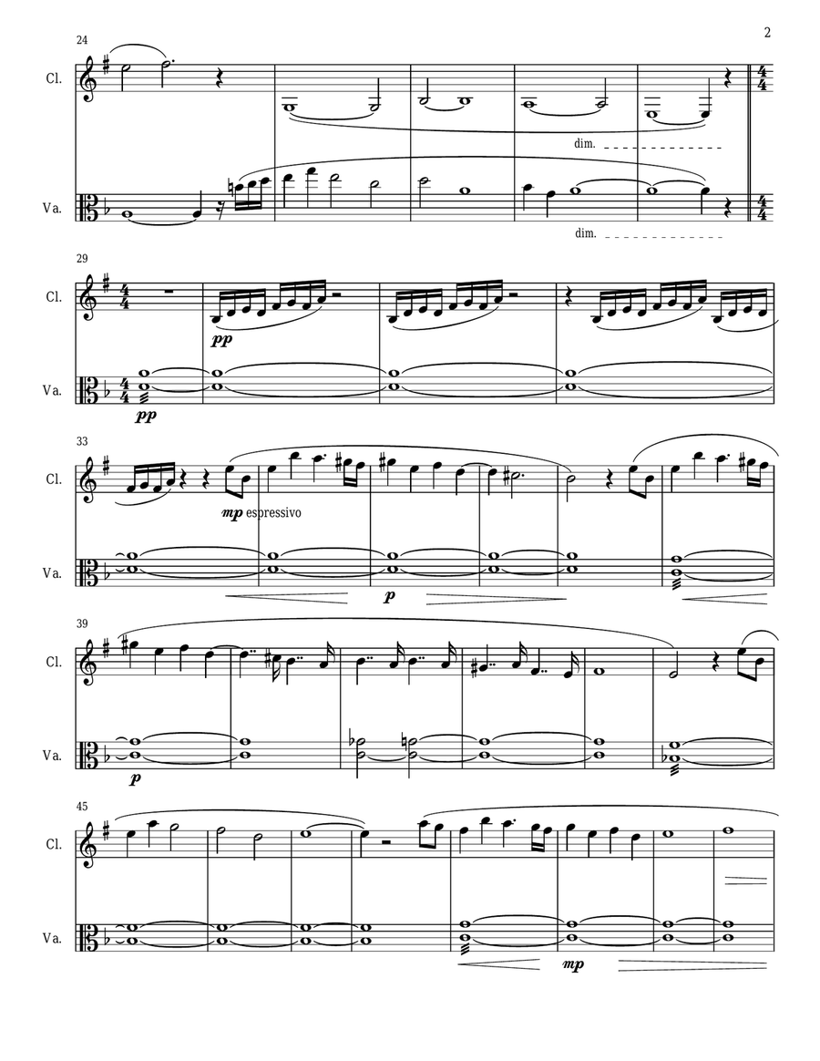 Tranquil Awakening Clarinet scores gallery preview page 2