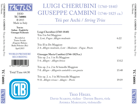 Cambini & Cherubini: String Trios