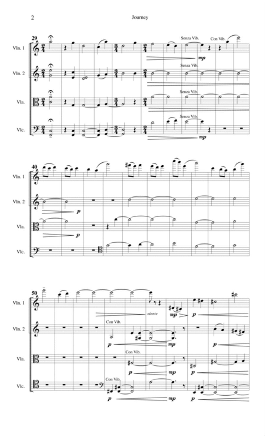 Journey (For String Quartet) String Quartet scores gallery preview page 2