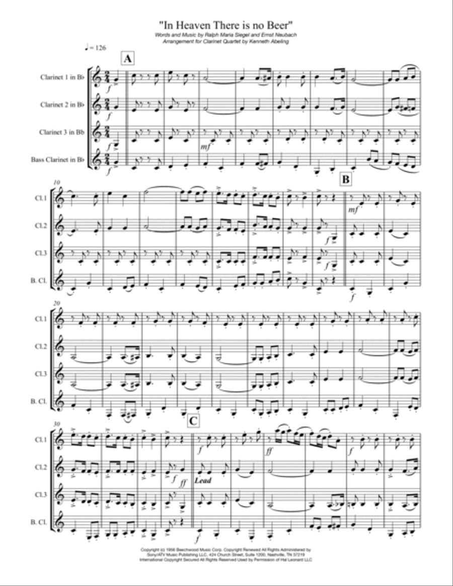 In Heaven There Is No Beer Woodwind Ensemble scores gallery preview page 2