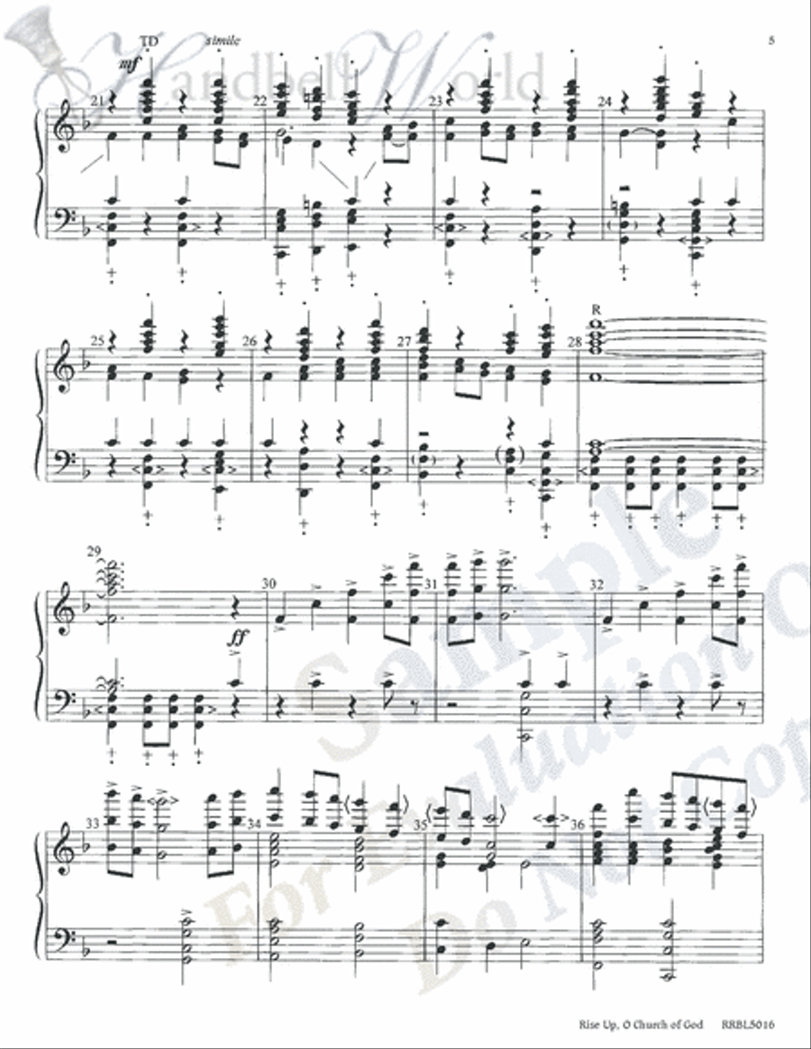 Rise Up O Church of God Rise Up O Church of God 5-Octaves scores gallery preview page 5