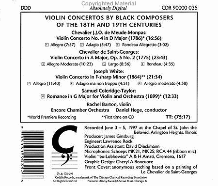 Violin Concertos By Black Comp