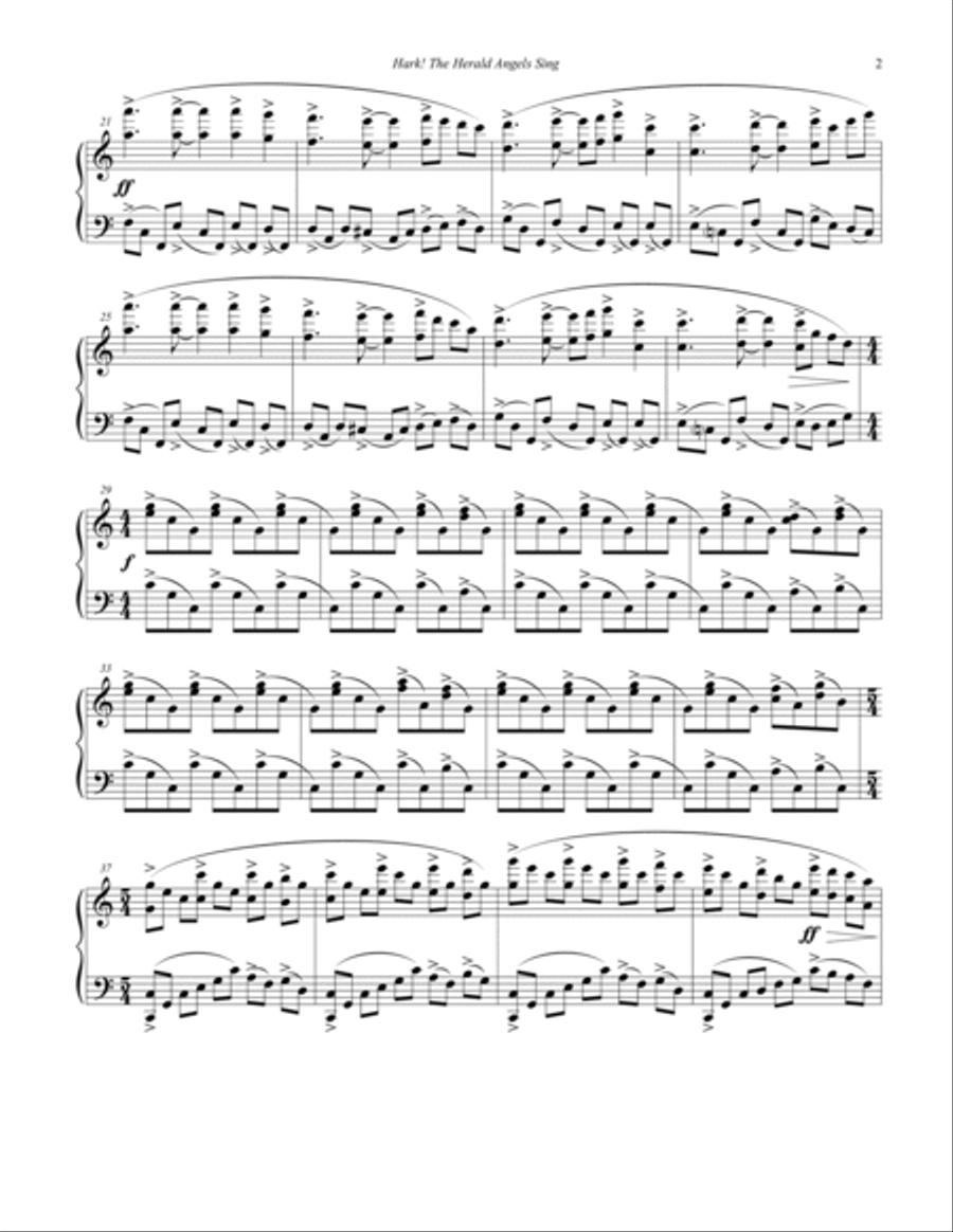 Hark! The Herald Angels Sing Piano Solo scores gallery preview page 3