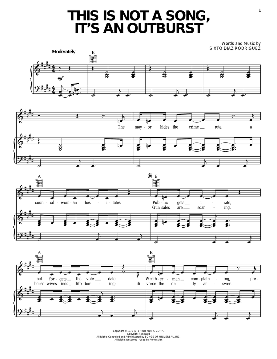 This Is Not A Song, It's An Outburst Acoustic Guitar scores gallery preview page 1