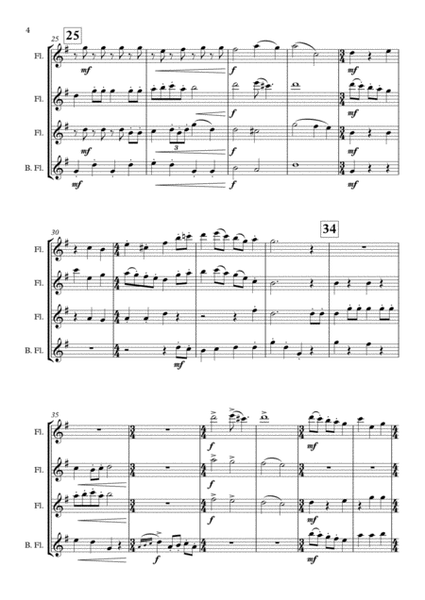 "The Twelve Days Of Christmas" Flute Quartet (B.Fl.) arr. Adrian Wagner image number null