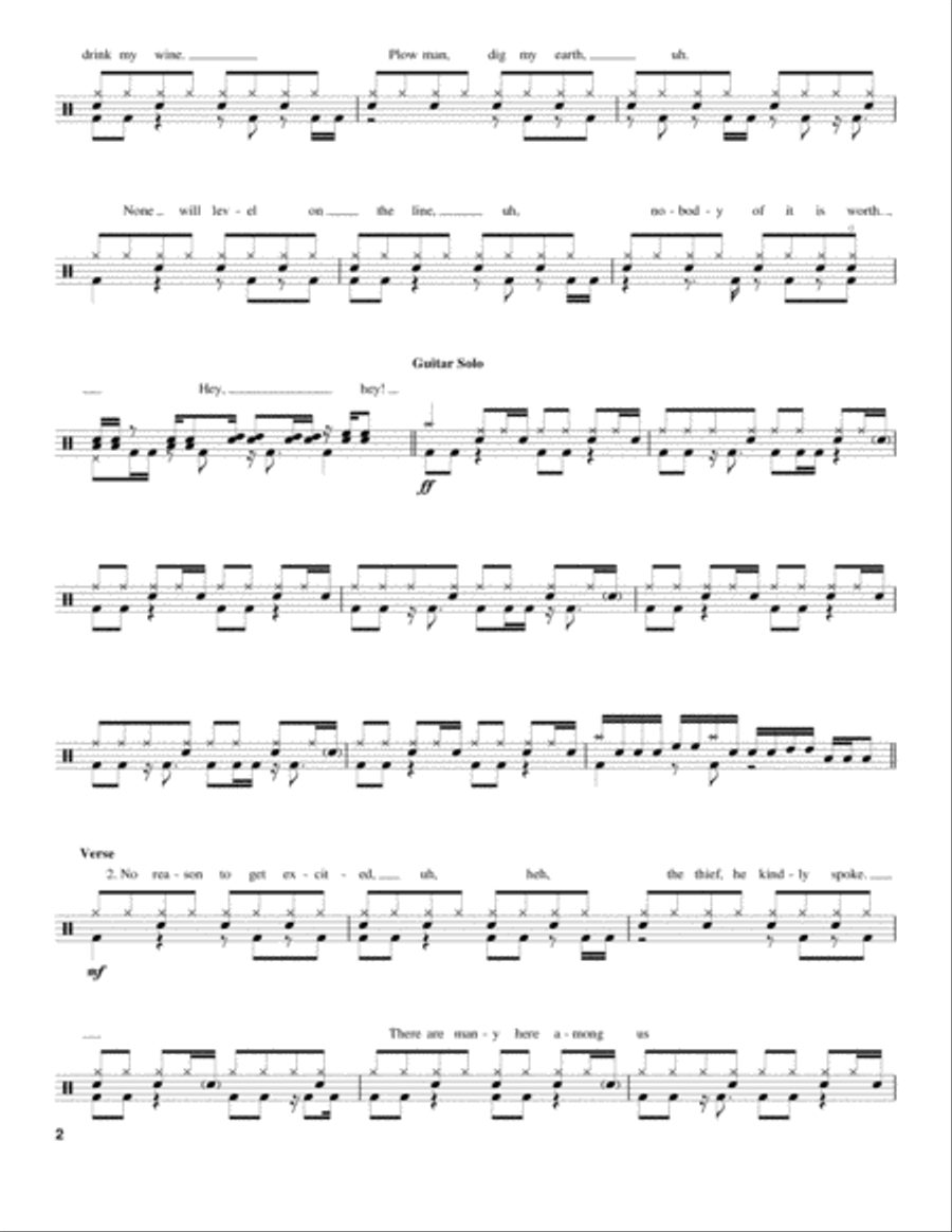 All Along The Watchtower All Along The Watchtower Drum Set scores gallery preview page 2