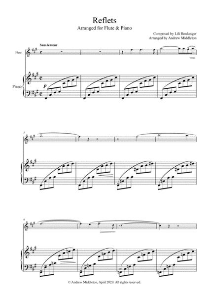Reflets arranged for Flute and Piano image number null