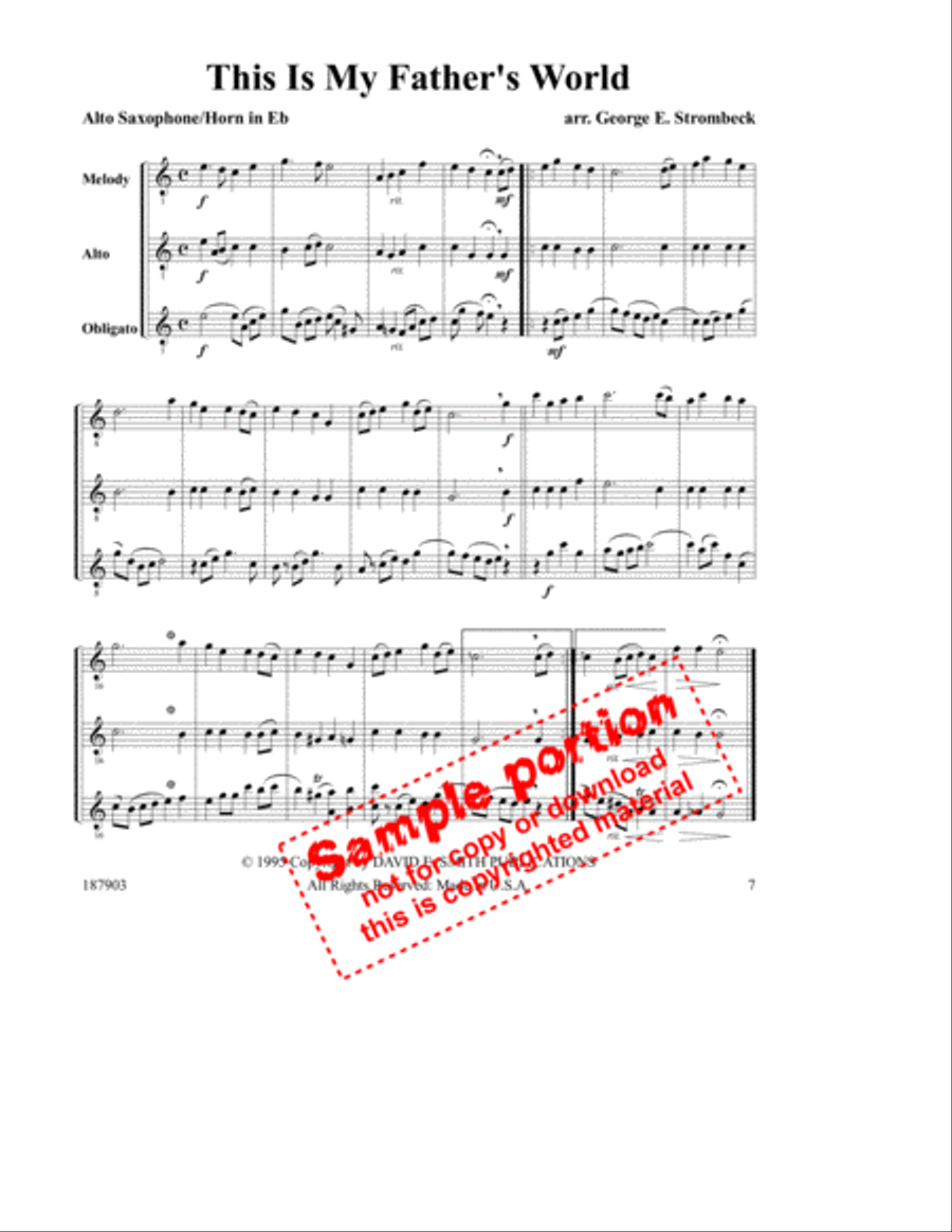 Hymns For Multiple Instruments- Vol. I, Bk5- Alto saxophones Large Ensemble scores gallery preview page 2