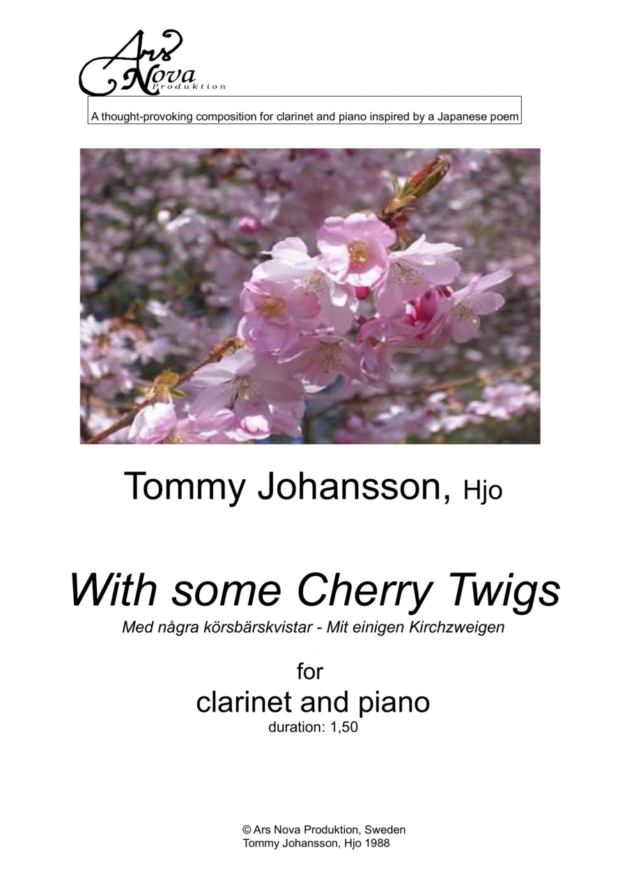 With Some Cherry Twigs -clarinet&piano Chamber Music scores gallery preview page 1