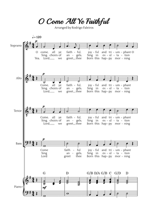 O Come All Ye Faithful (SATB choir and piano accompaniment)