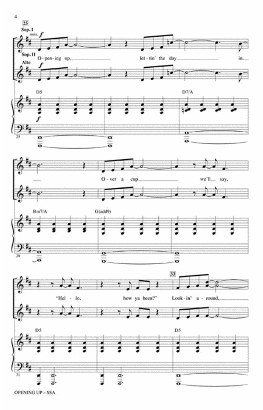 Opening Up (from Waitress) SSA scores gallery preview page 4