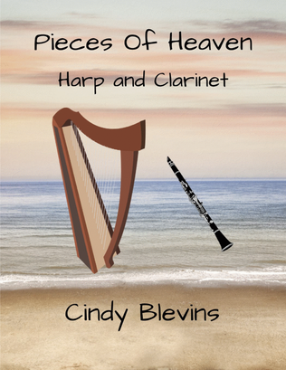 Book cover for Pieces of Heaven, for Harp and Clarinet