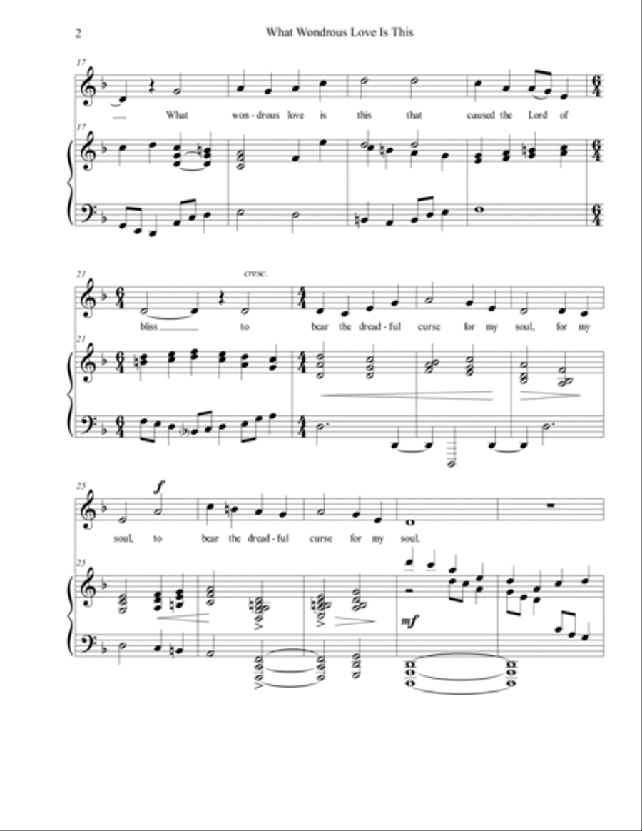 What Wondrous Love Is This, arr. Brenda Portman Mezzo-Soprano Voice scores gallery preview page 2
