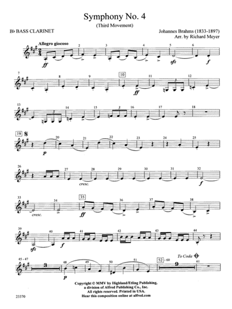 Symphony No. 4: B-flat Bass Clarinet