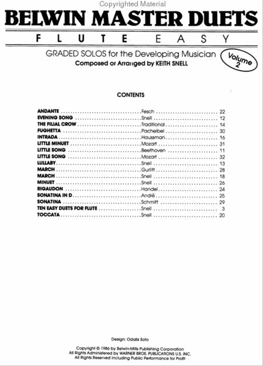 Belwin Master Duets (Flute), Volume 2 Flute Duet scores gallery preview page 2