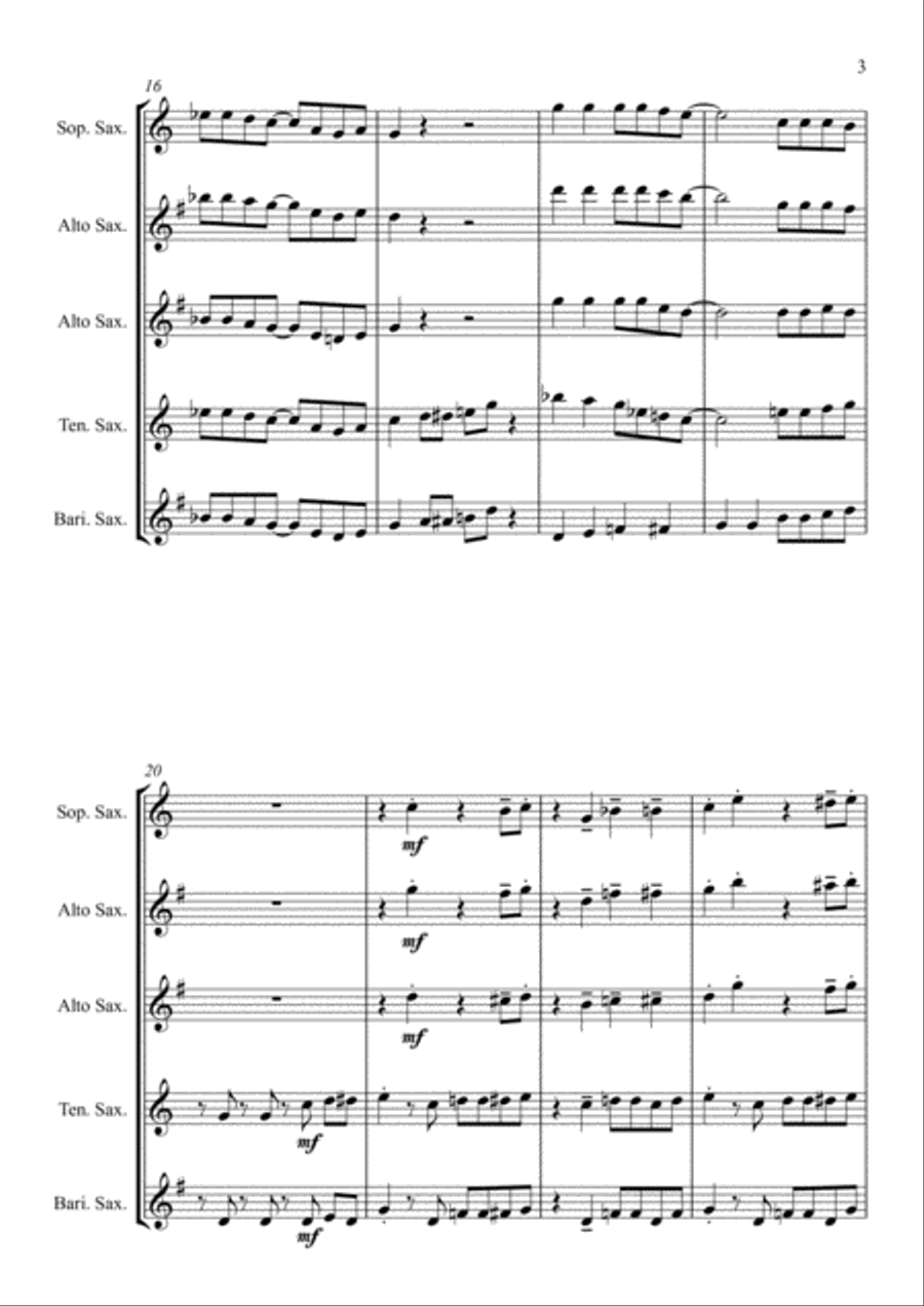 Hip 2 Dat! - for Saxophone Quartet Saxophone Quartet scores gallery preview page 3