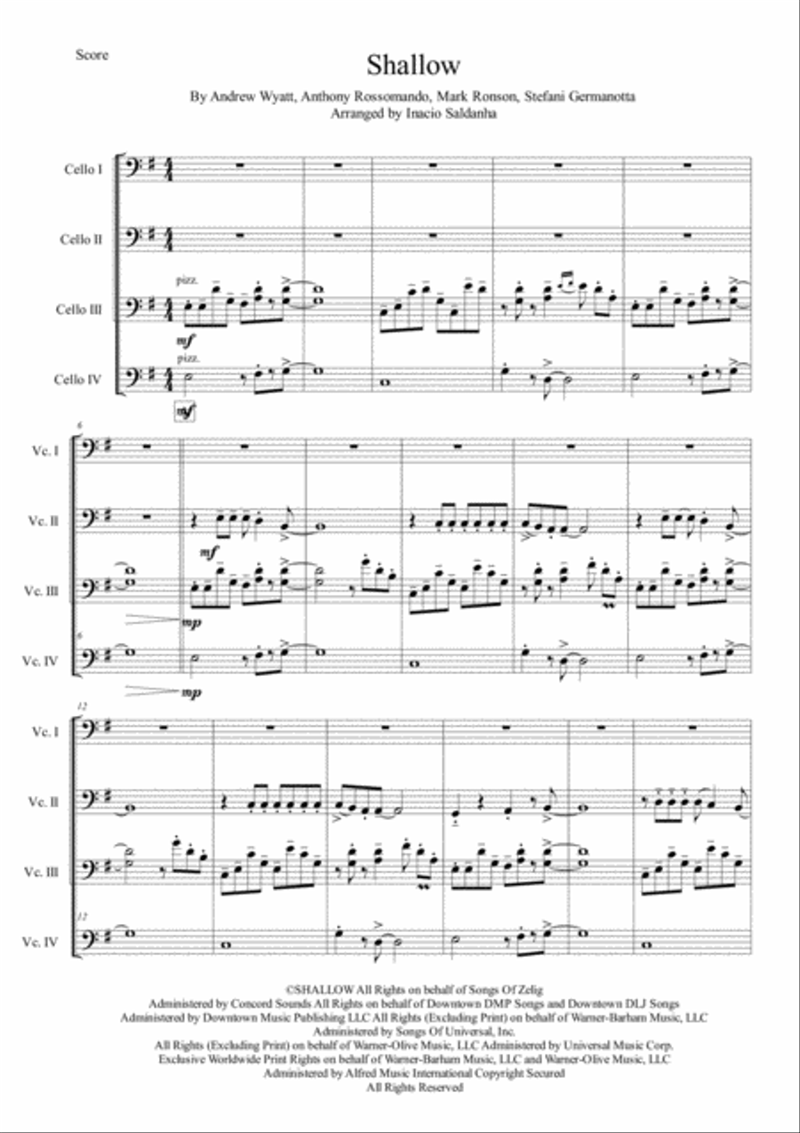 Shallow String Quartet scores gallery preview page 1