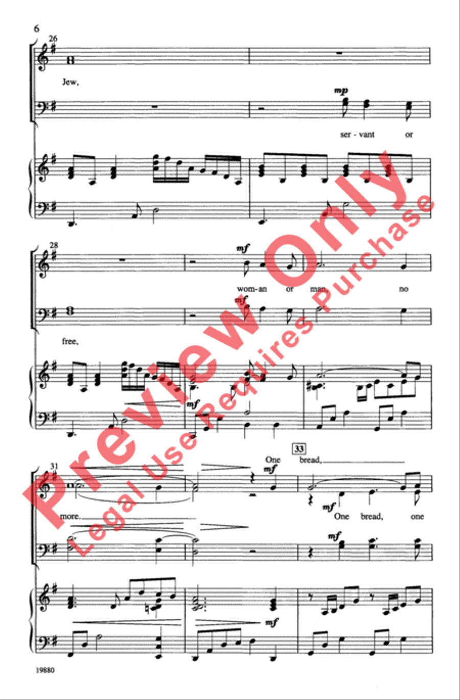 One Bread, One Body One Bread, One Body 4-Part scores gallery preview page 6