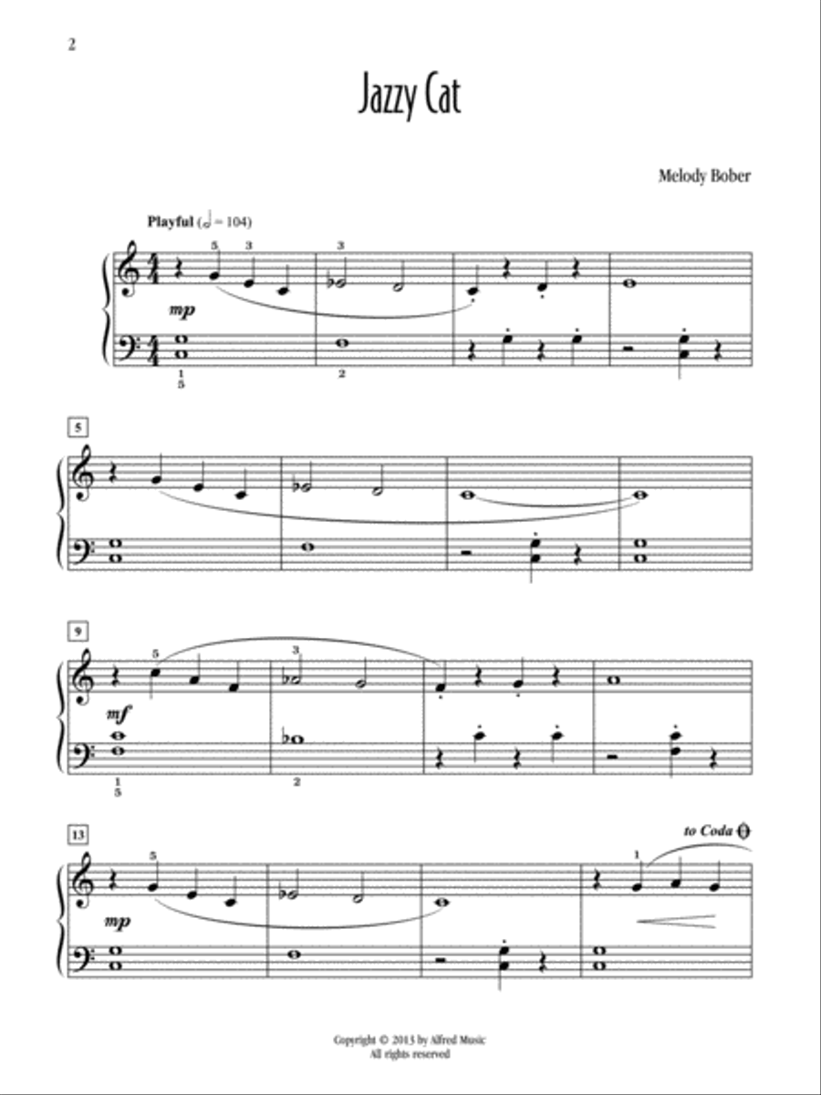 Jazzy Cat Easy Piano scores gallery preview page 2