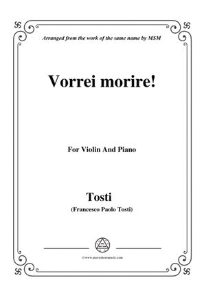 Tosti-Vorrei morire!, for Violin and Piano