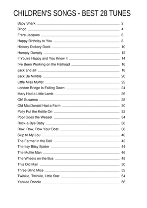Children Sheet Music Collection - 28 Songs [EASY]