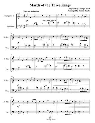 March of the Three Kings - Mixed Brass Duet (Trumpet & Trombone) - Advanced Intermediate