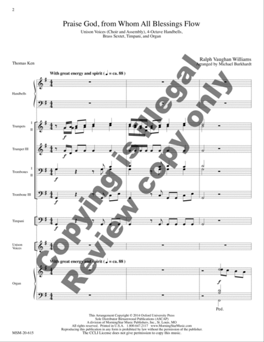 Praise God, from Whom All Blessings Flow Unison Choir scores gallery preview page 4