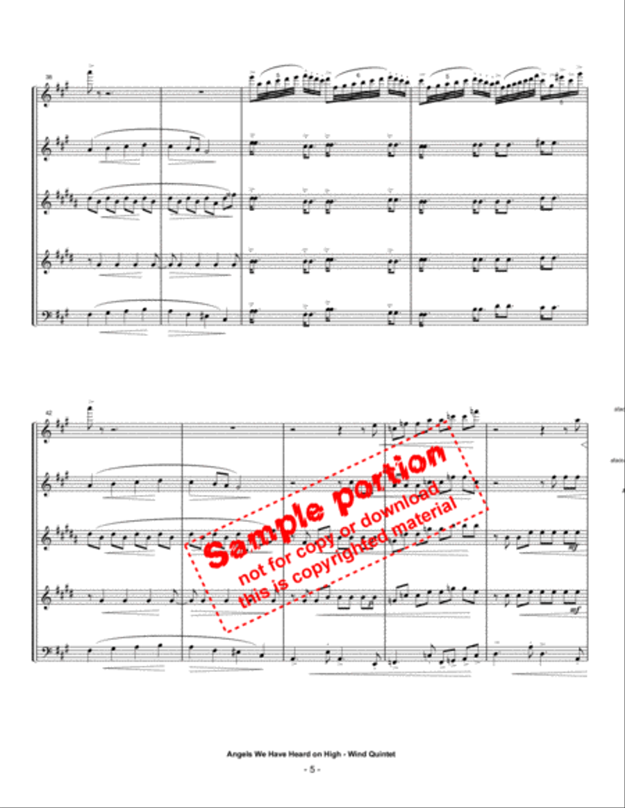 Angels We Have Heard on High Woodwind Ensemble scores gallery preview page 4