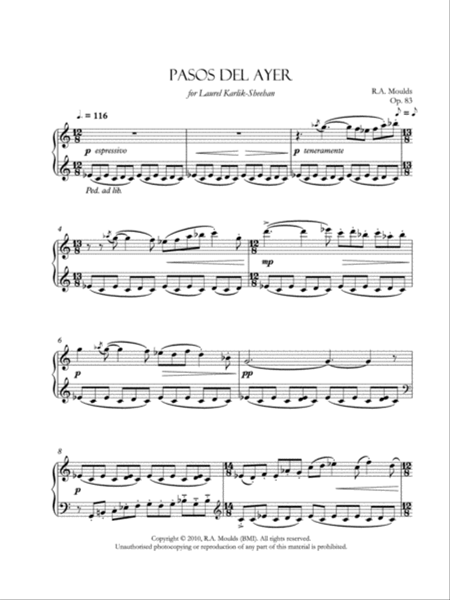 Pasos del Ayer (Op. 83, 2010) Piano Solo scores gallery preview page 5