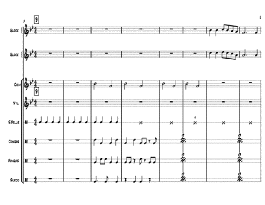 Ding Dong Blissfully! Percussion Ensemble scores gallery preview page 3