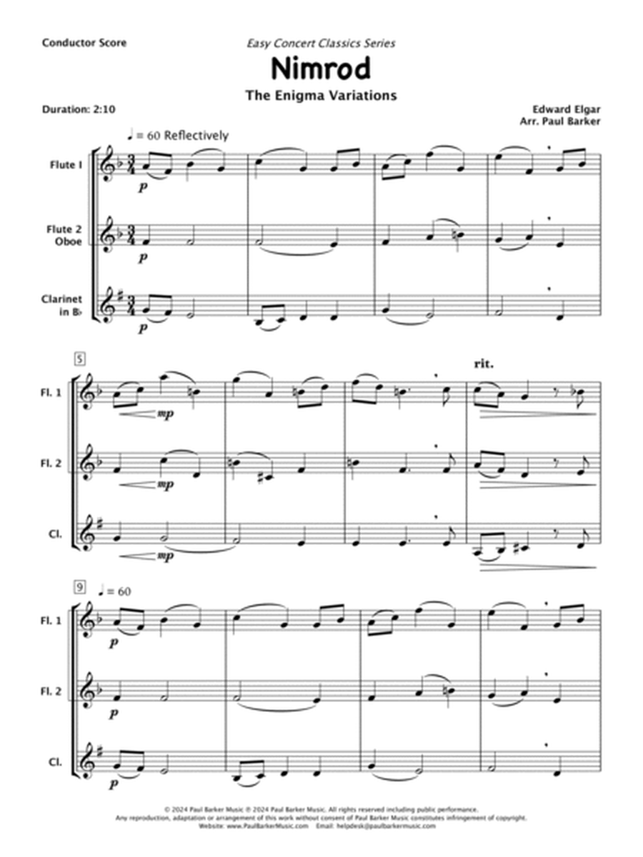 Nimrod (Woodwind Trio) image number null