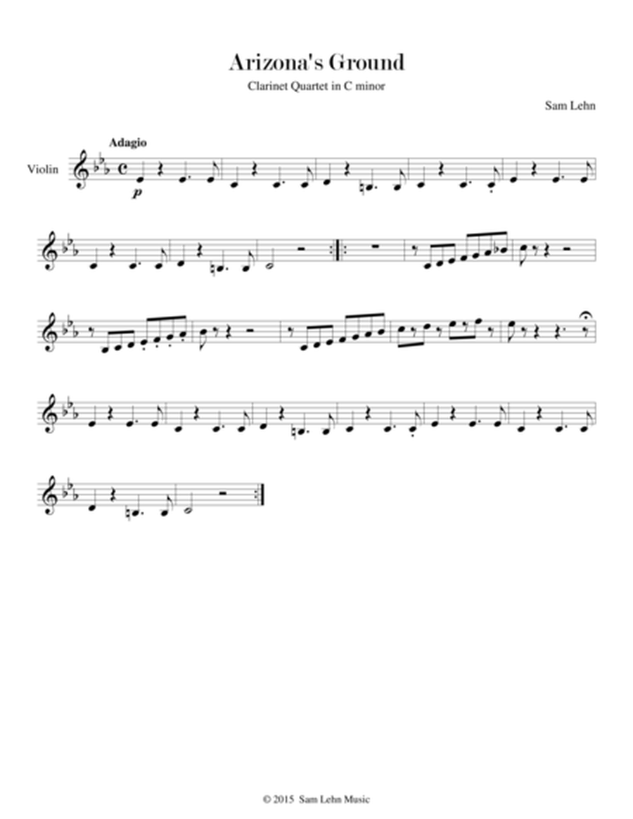 Arizona's Ground - Vioiin part (Clarinet Quartet in C minor)