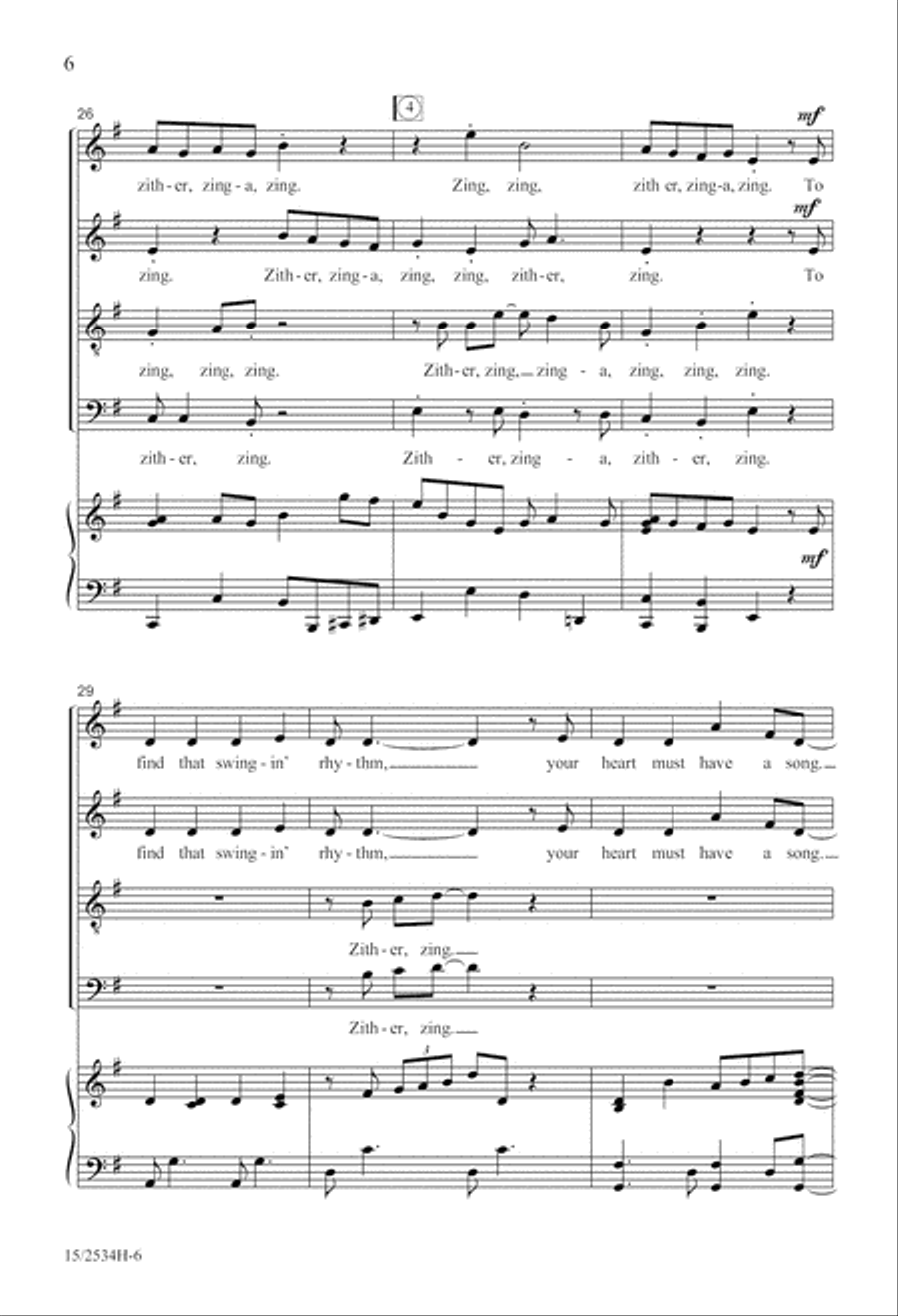 Zither, Zinga, Zing! 4-Part scores gallery preview page 7