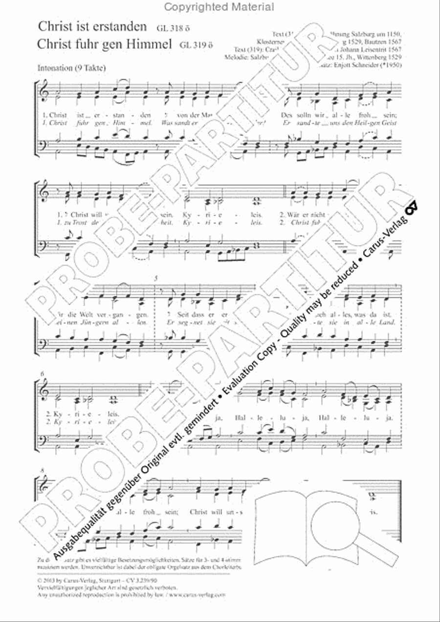 Christ is arisen (Christ ist erstanden) 4-Part scores gallery preview page 2