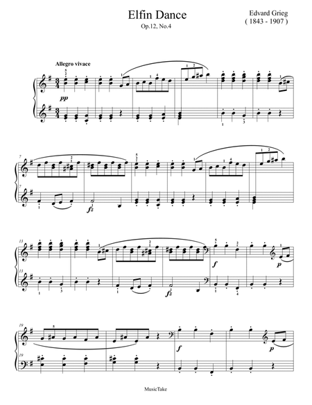 Grieg Elfin Dance Op.12, No.4 image number null