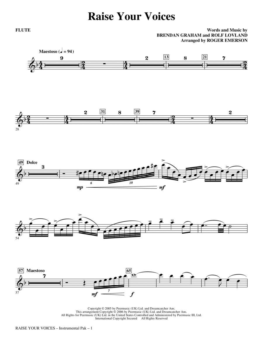 Raise Your Voices - Flute Choir scores gallery preview page 1